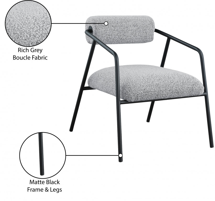 Fauteuil d'appoint en tissu boucle Carly