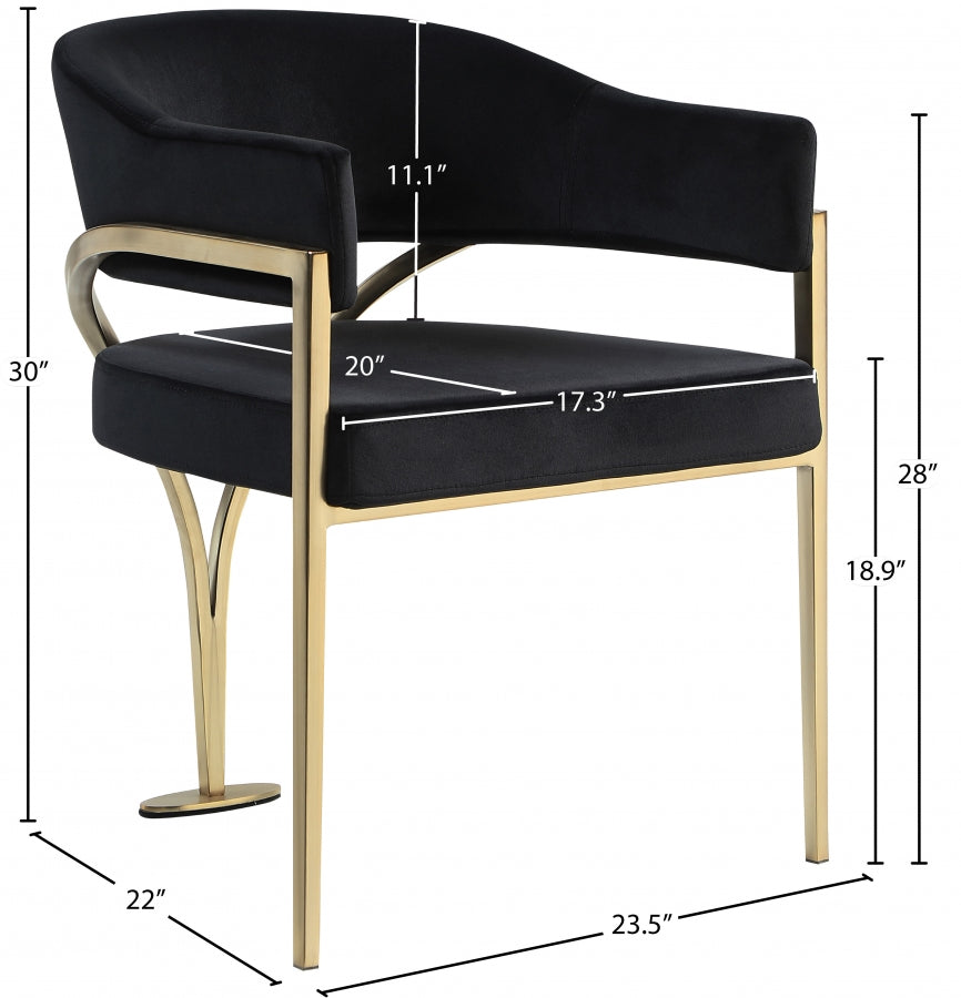 Chaise de salle à manger en velours Madelyn