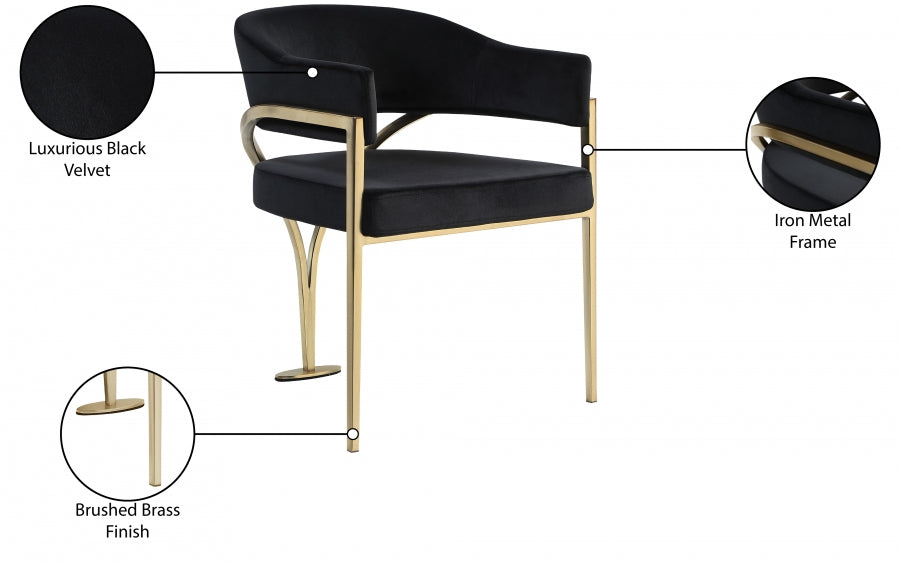 Chaise de salle à manger en velours Madelyn