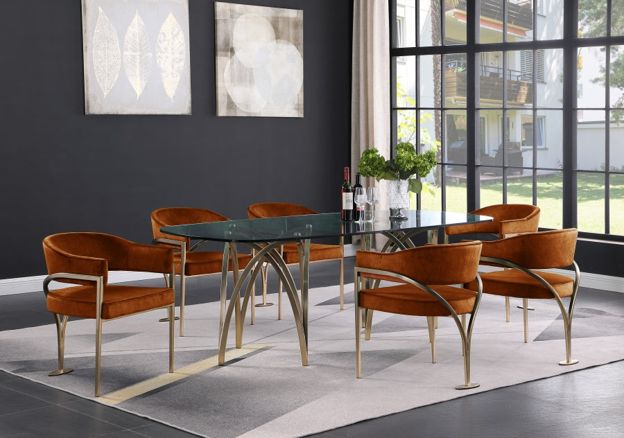 Chaise de salle à manger en velours Madelyn