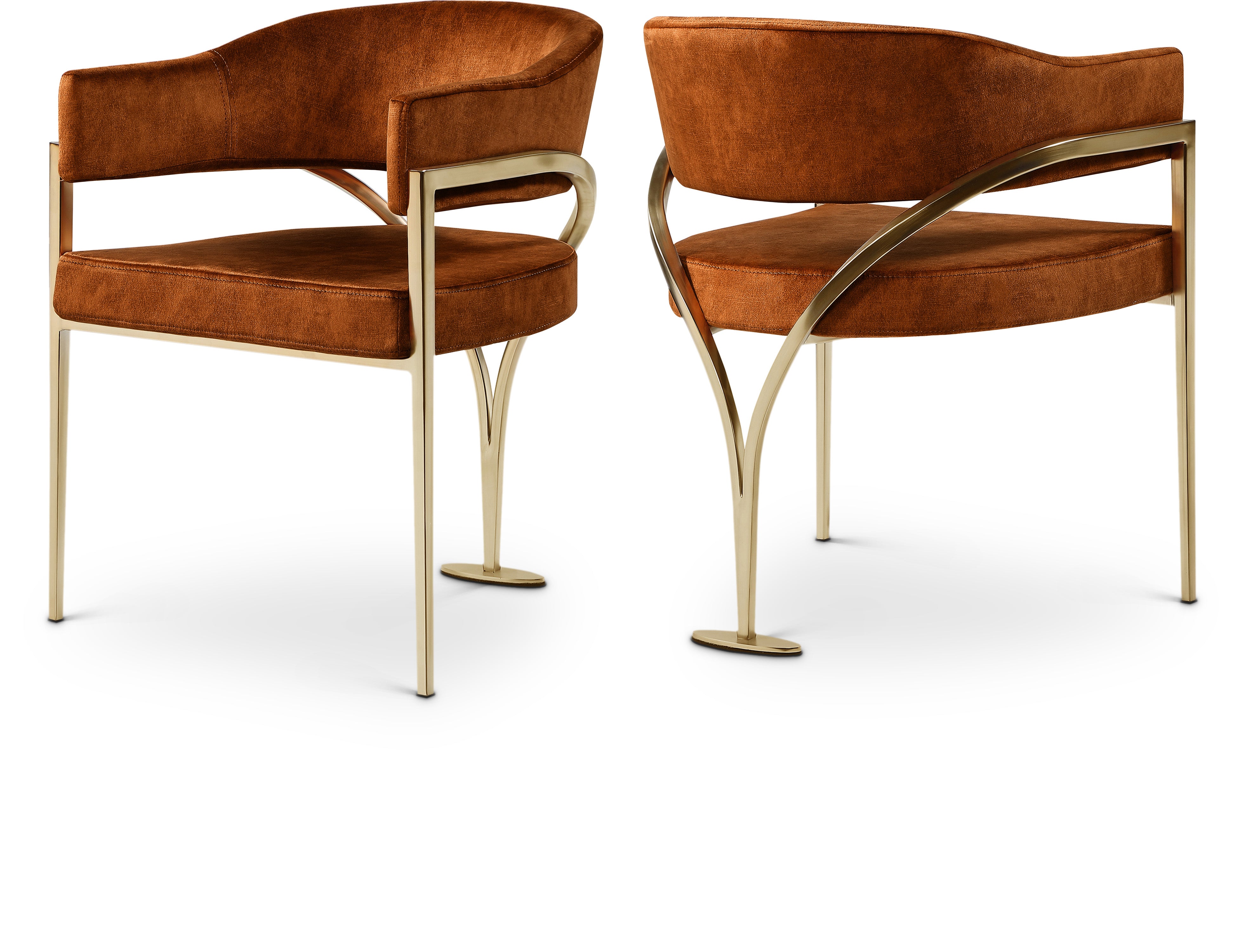 Chaise de salle à manger en velours Madelyn
