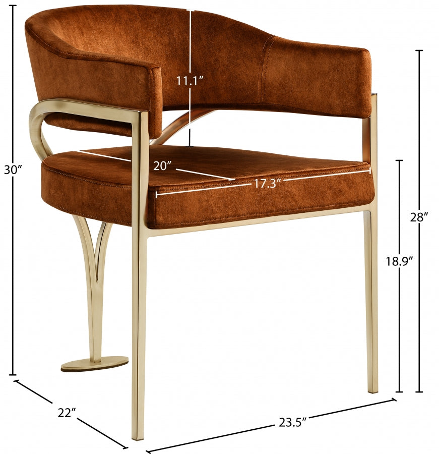 Chaise de salle à manger en velours Madelyn
