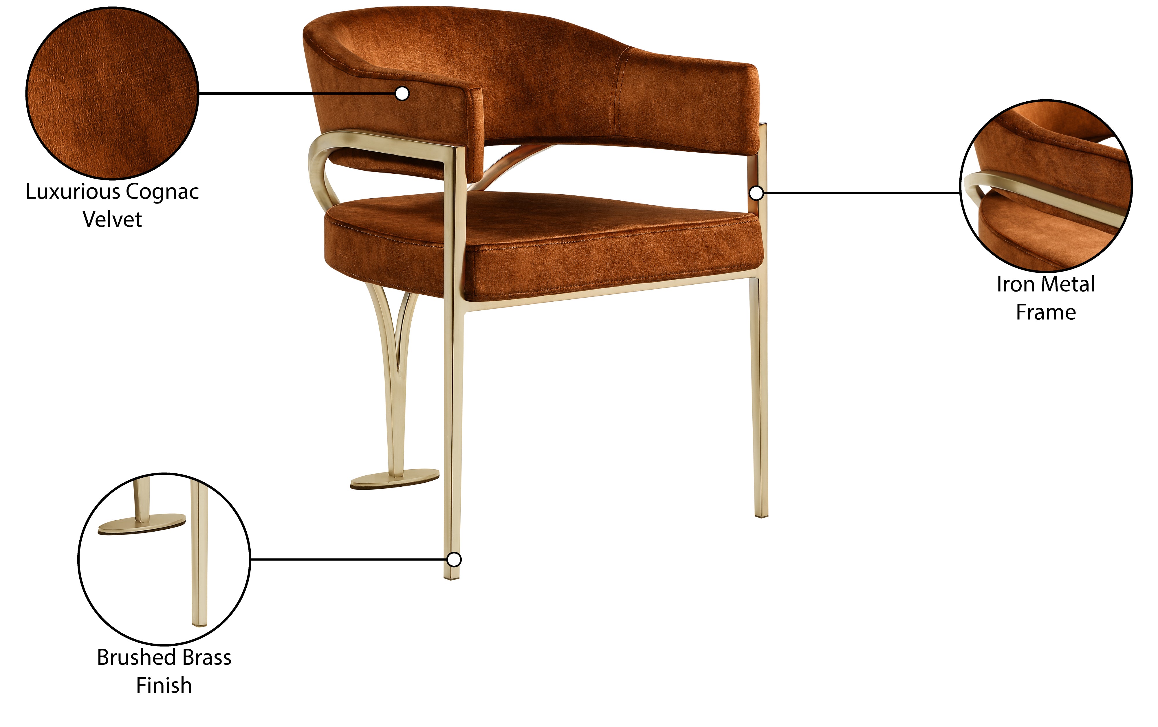 Chaise de salle à manger en velours Madelyn
