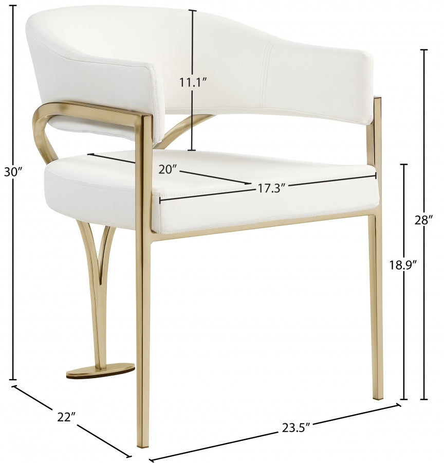 Chaise de salle à manger en cuir végétalien Madelyn