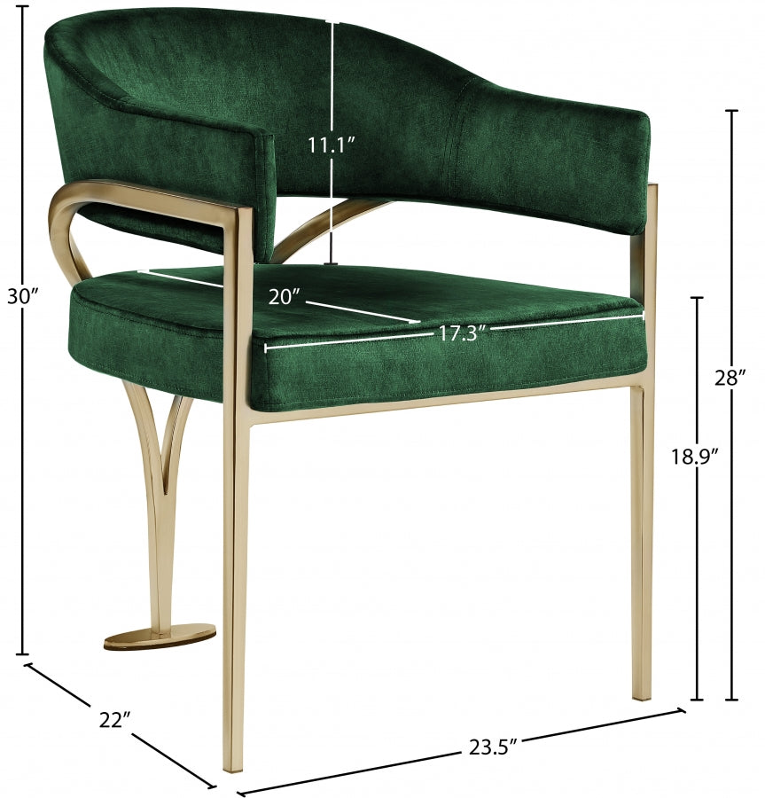 Chaise de salle à manger en velours Madelyn