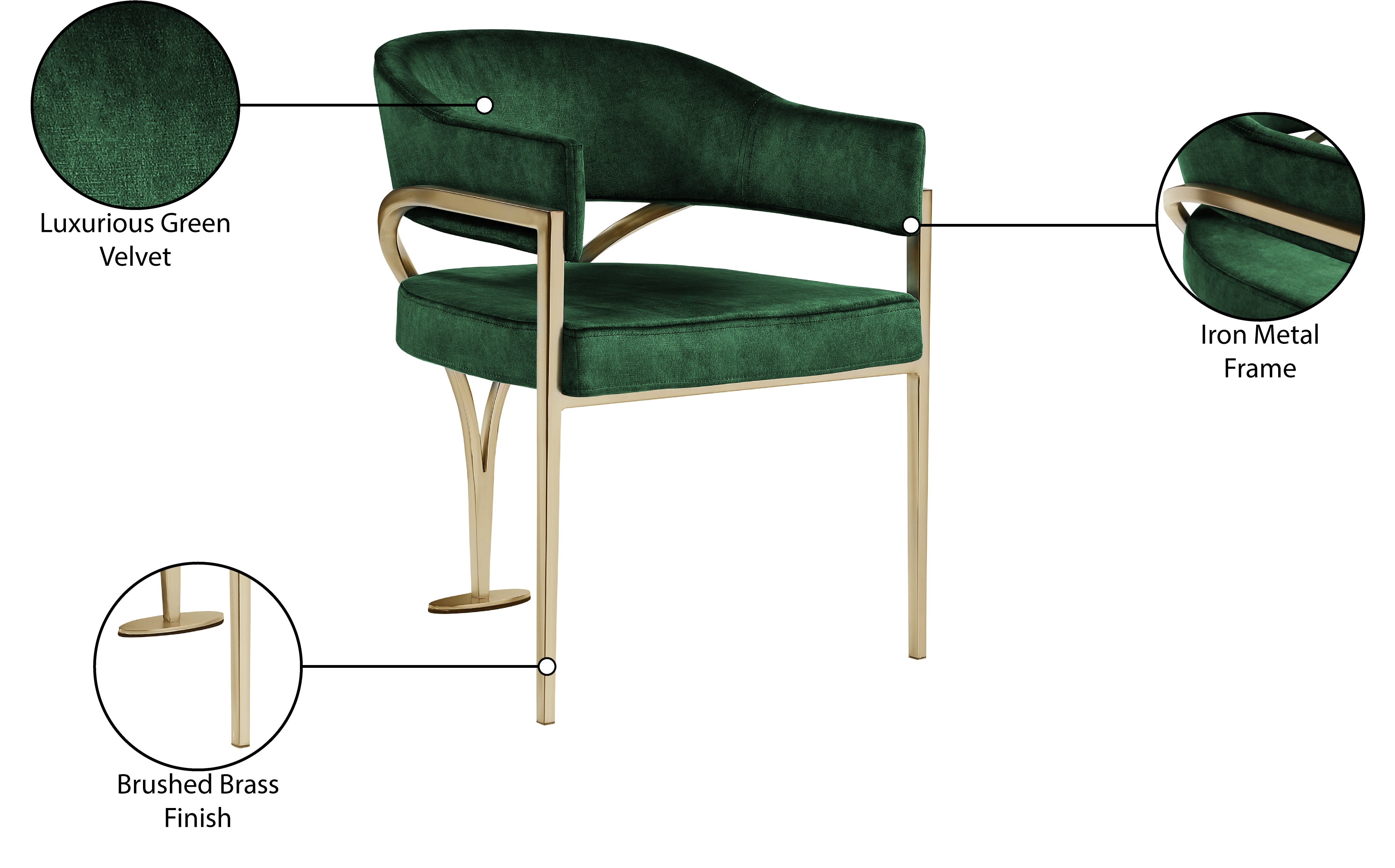 Chaise de salle à manger en velours Madelyn