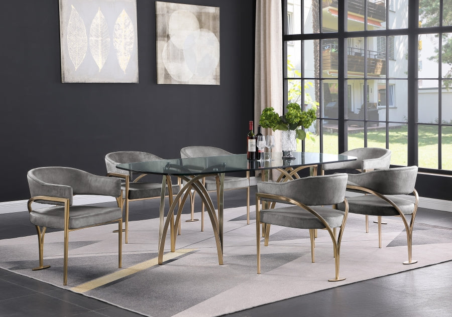 Chaise de salle à manger en velours Madelyn
