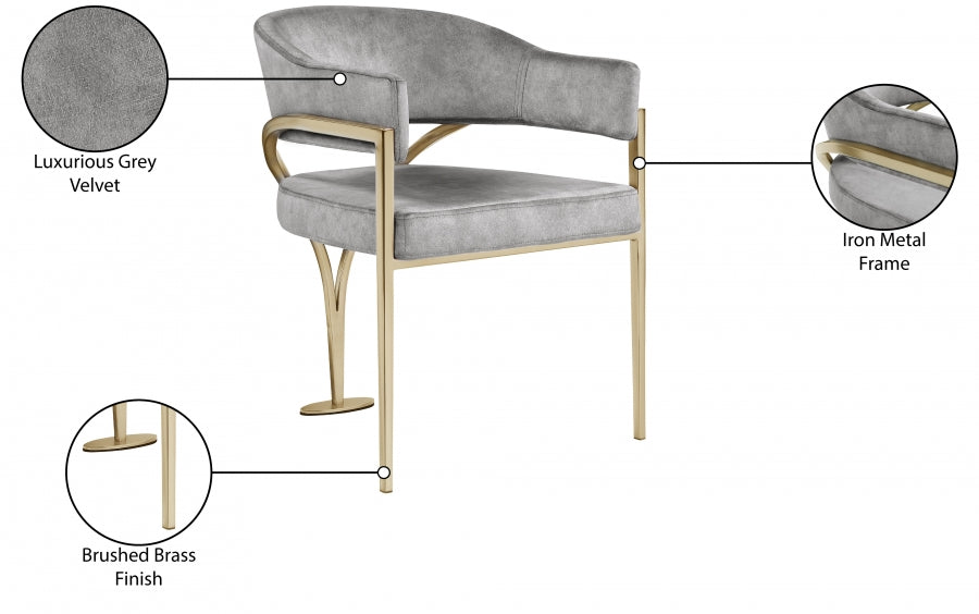 Chaise de salle à manger en velours Madelyn