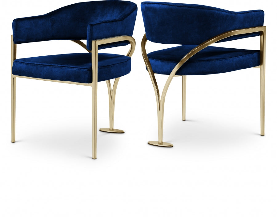 Chaise de salle à manger en velours Madelyn