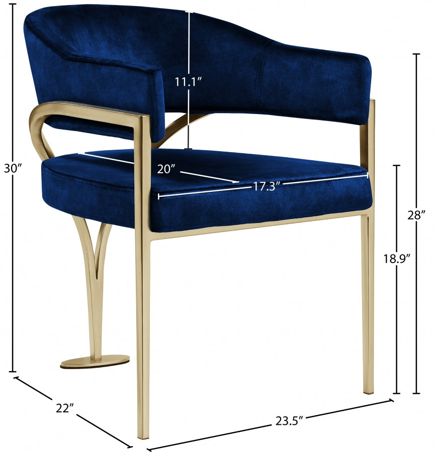 Chaise de salle à manger en velours Madelyn