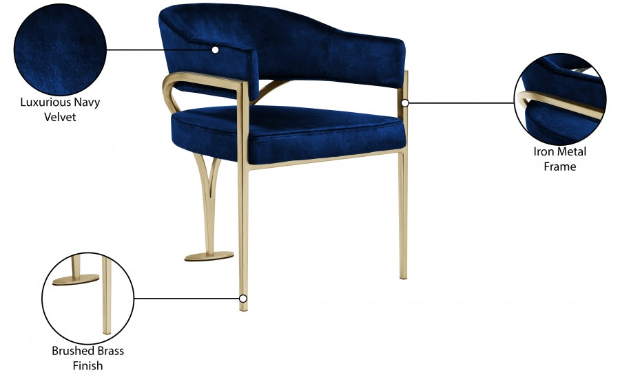 Chaise de salle à manger en velours Madelyn