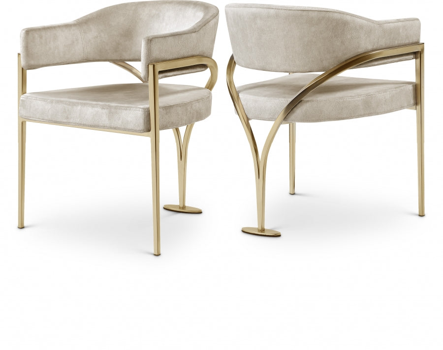 Chaise de salle à manger en velours Madelyn
