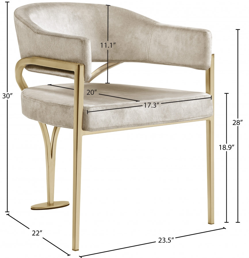 Chaise de salle à manger en velours Madelyn