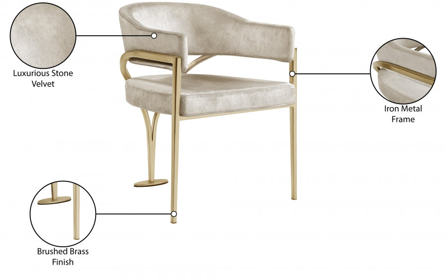 Chaise de salle à manger en velours Madelyn