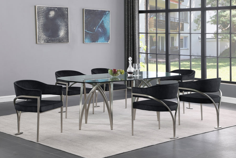 Chaise de salle à manger en velours Madelyn