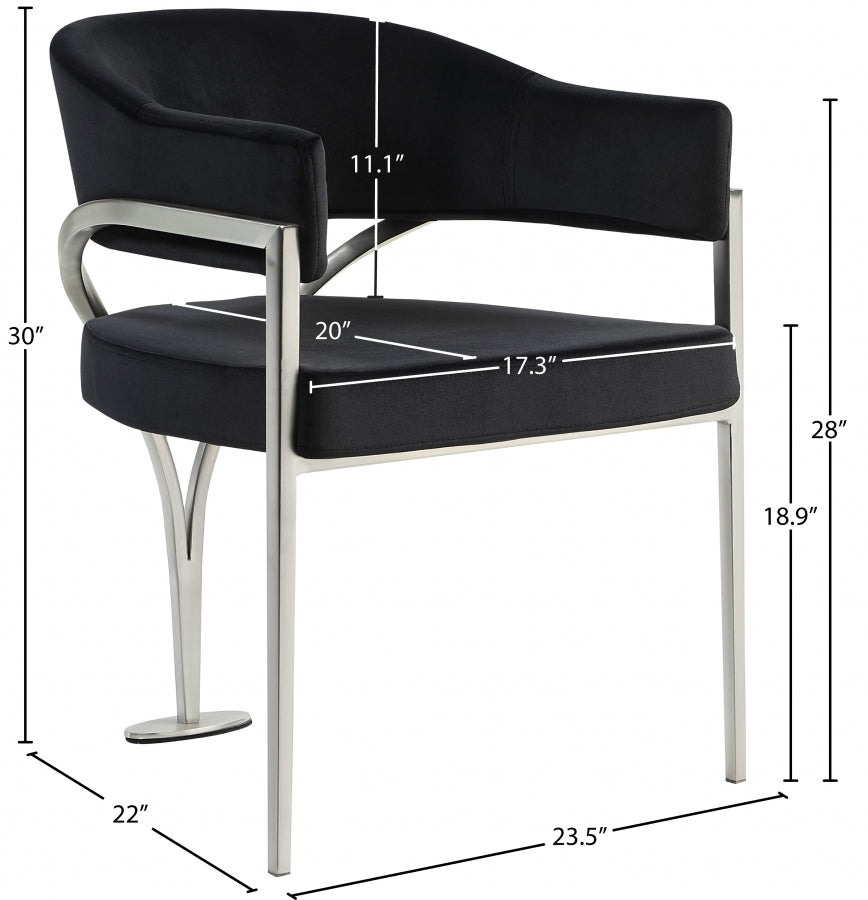 Chaise de salle à manger en velours Madelyn