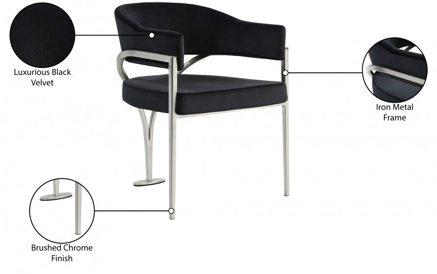 Chaise de salle à manger en velours Madelyn