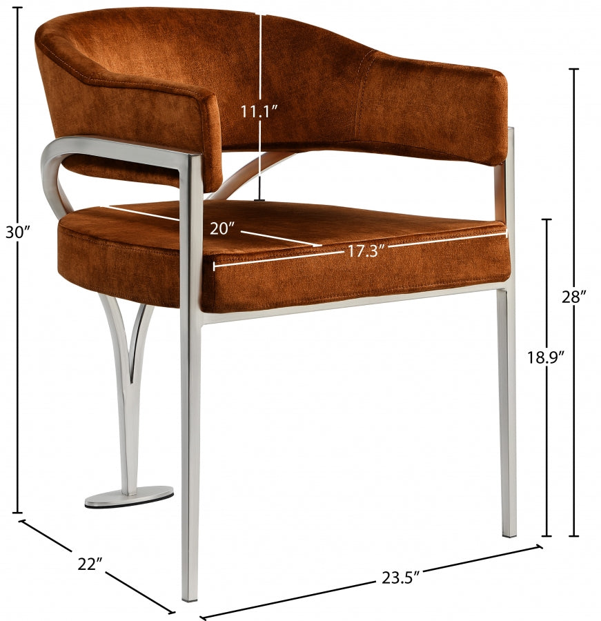 Chaise de salle à manger en velours Madelyn