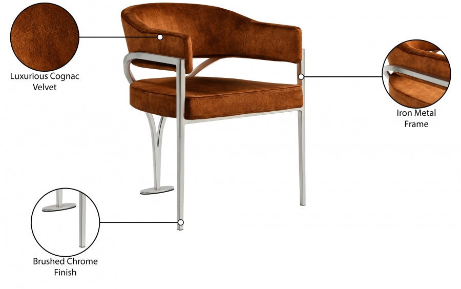 Chaise de salle à manger en velours Madelyn