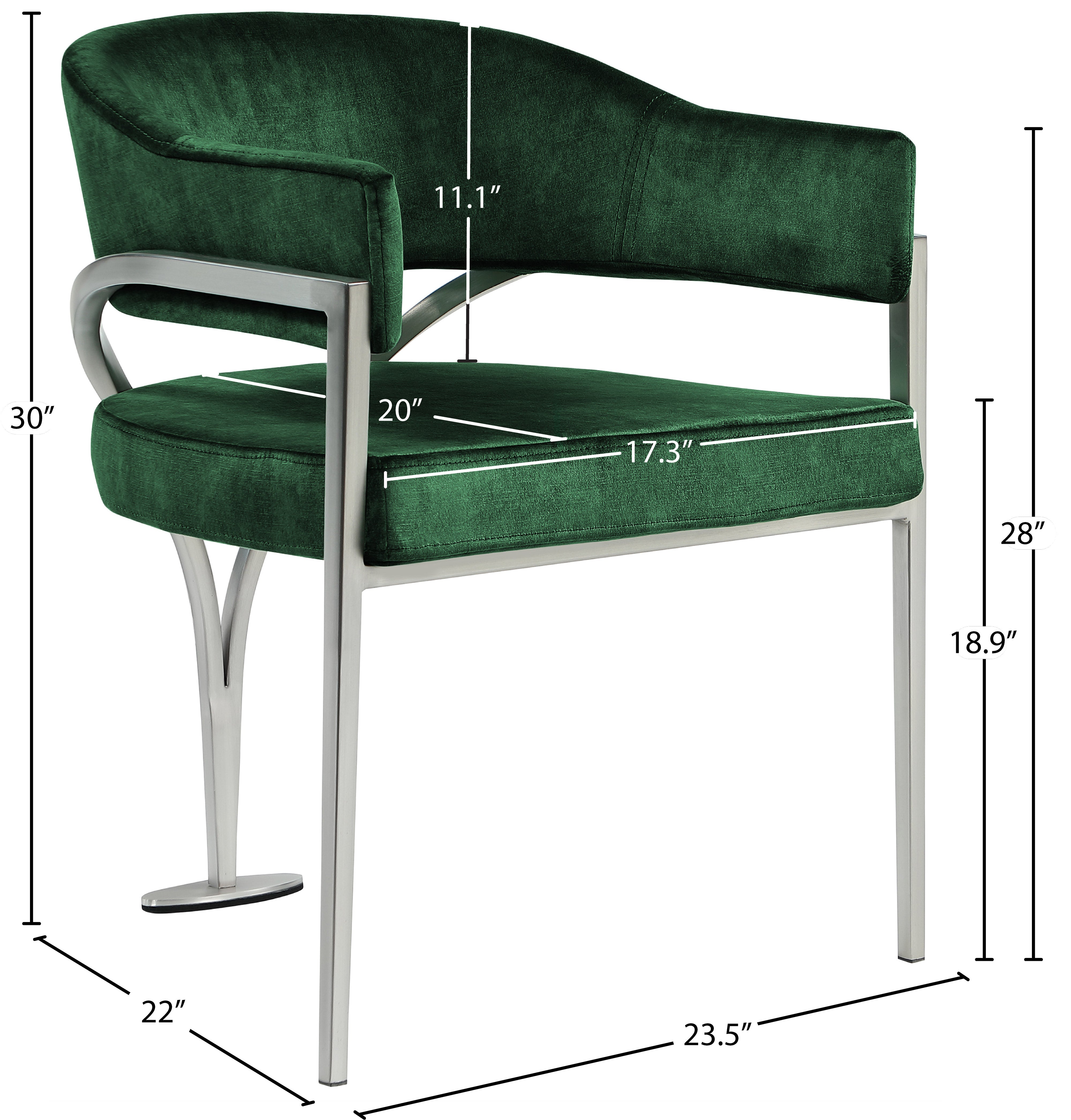 Chaise de salle à manger en velours Madelyn