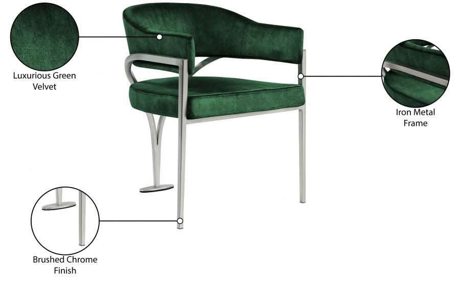 Chaise de salle à manger en velours Madelyn