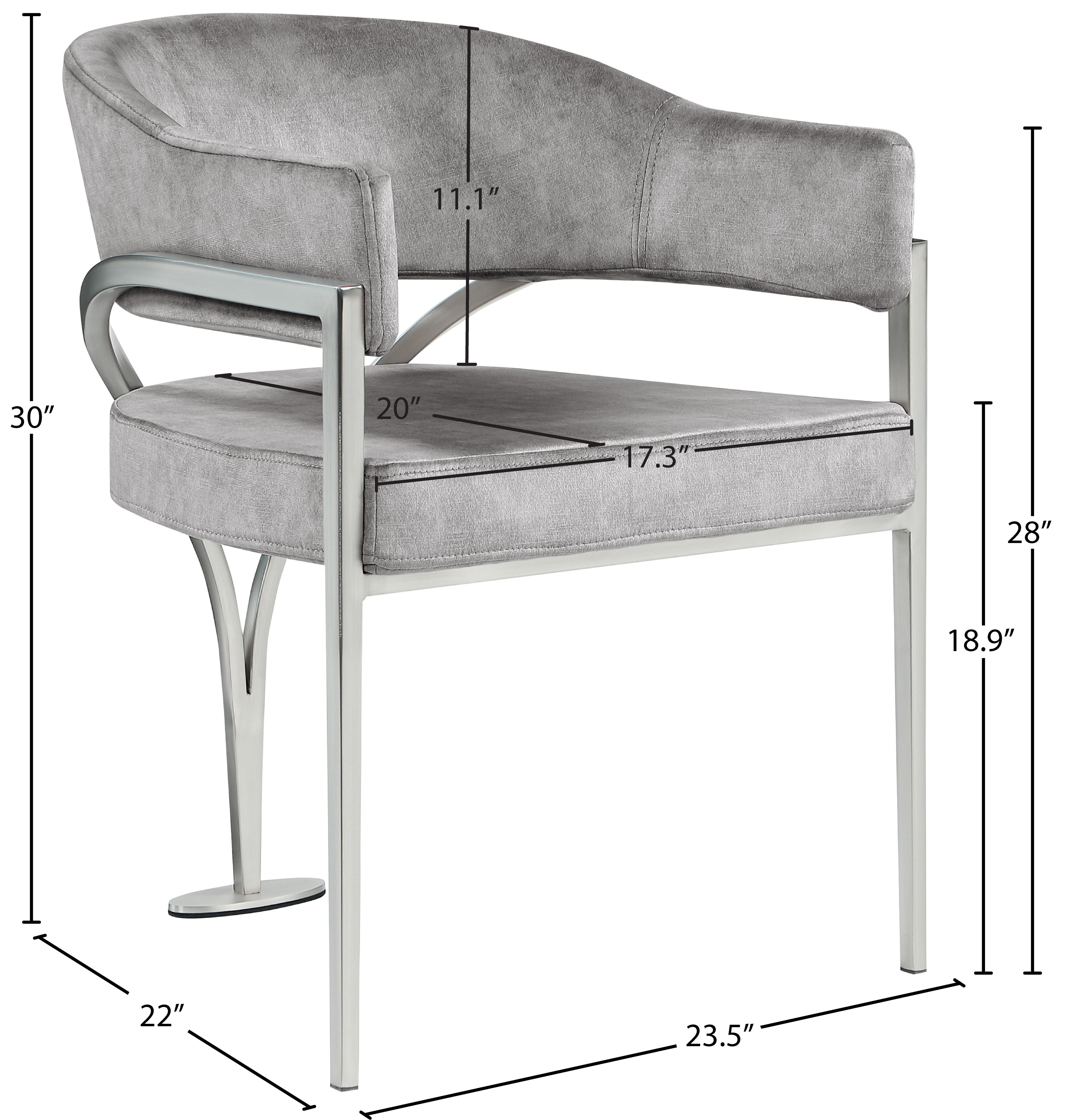 Chaise de salle à manger en velours Madelyn