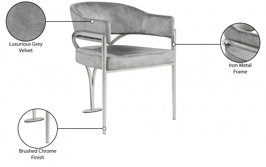 Chaise de salle à manger en velours Madelyn