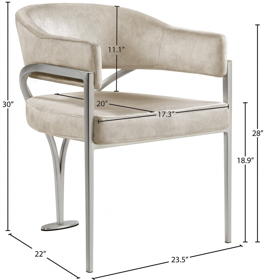 Chaise de salle à manger en velours Madelyn