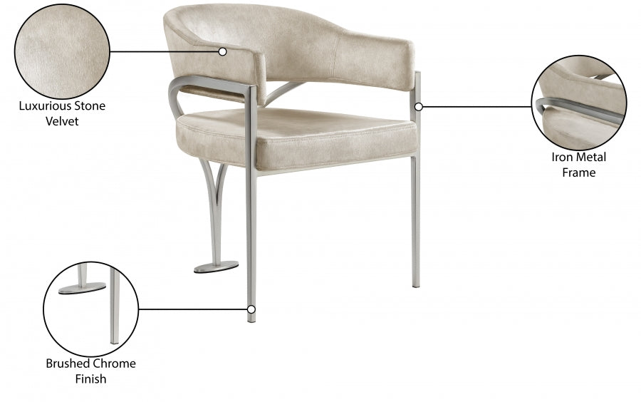 Chaise de salle à manger en velours Madelyn