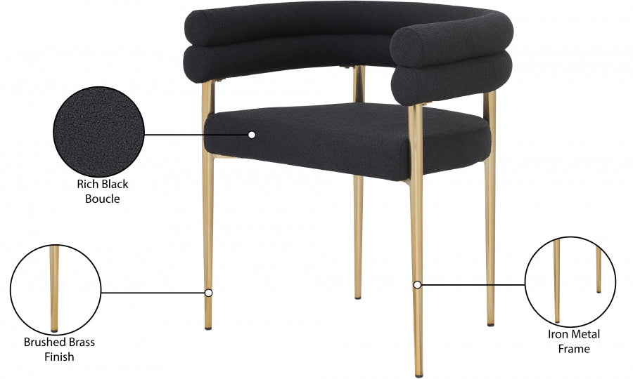Chaise de salle à manger en tissu boucle Brielle