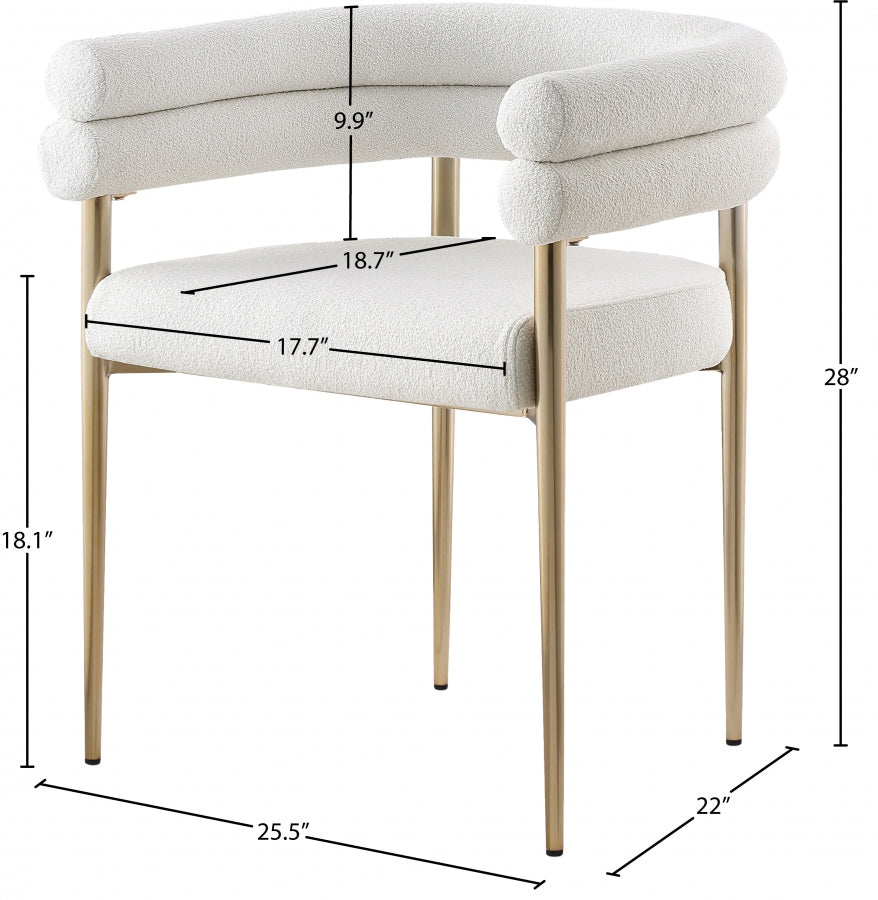 Chaise de salle à manger en tissu boucle Brielle