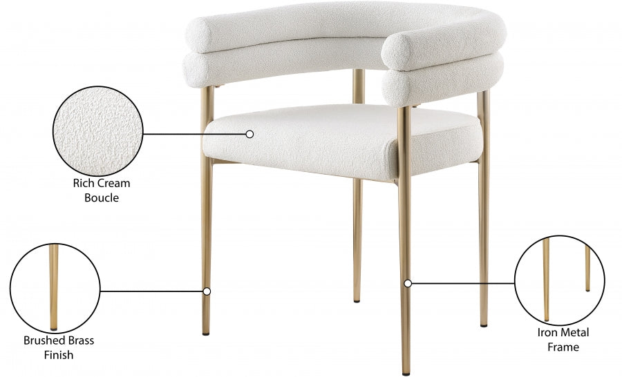 Chaise de salle à manger en tissu boucle Brielle