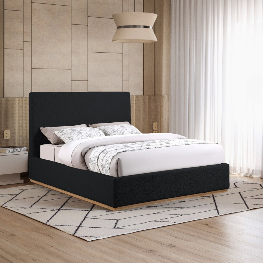 Lit queen en tissu bouclé Monaco