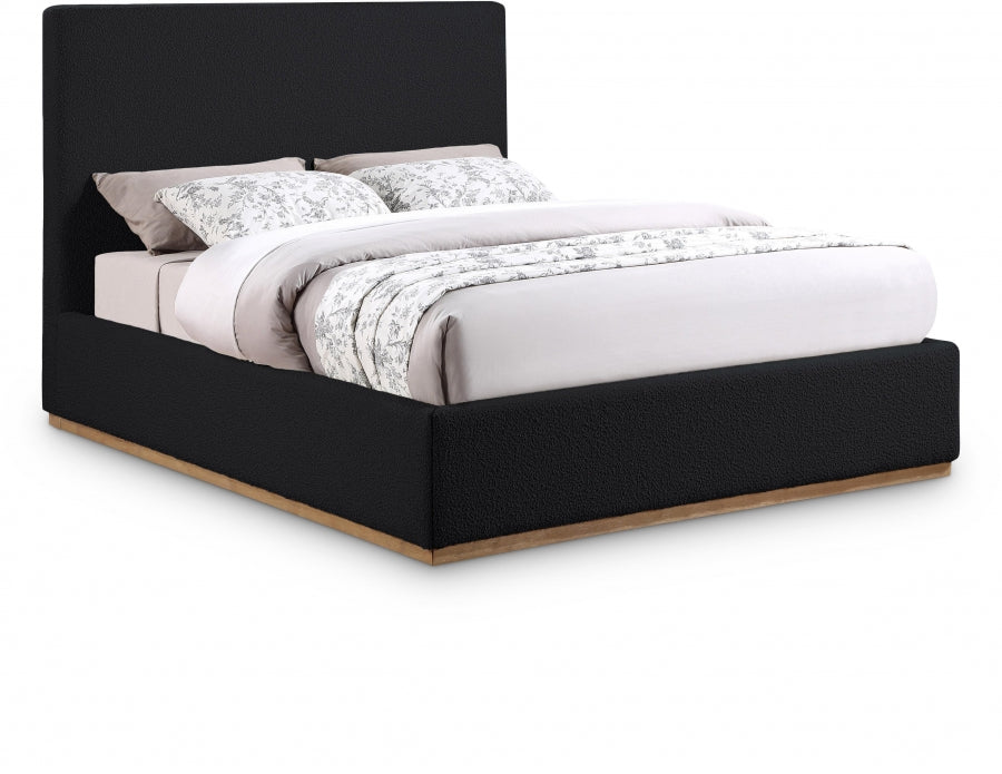 Lit queen en tissu bouclé Monaco