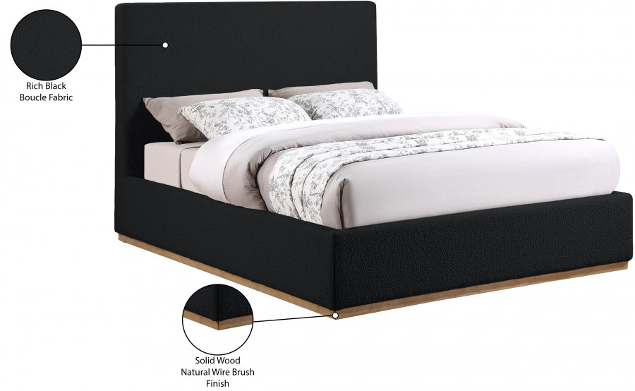 Lit queen en tissu bouclé Monaco