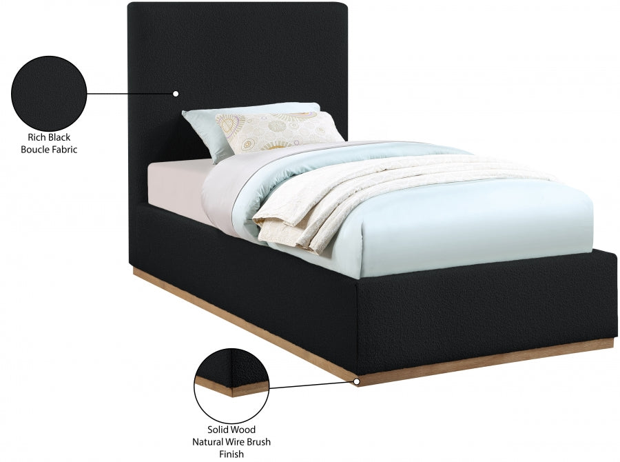 Lit simple en tissu bouclé Monaco