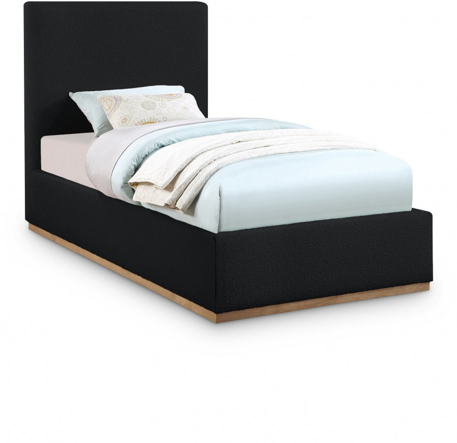Lit simple en tissu bouclé Monaco