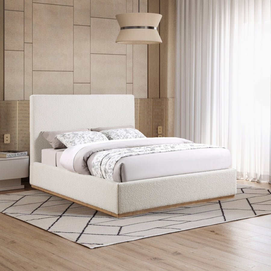 Lit double en tissu bouclé Monaco