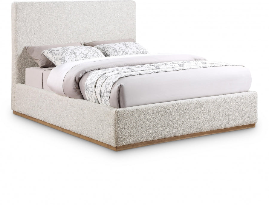 Lit double en tissu bouclé Monaco