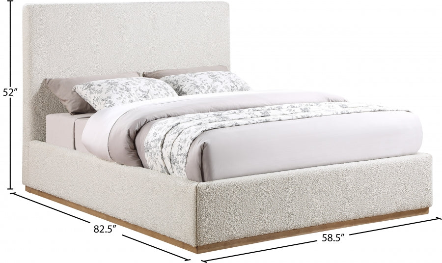 Lit double en tissu bouclé Monaco