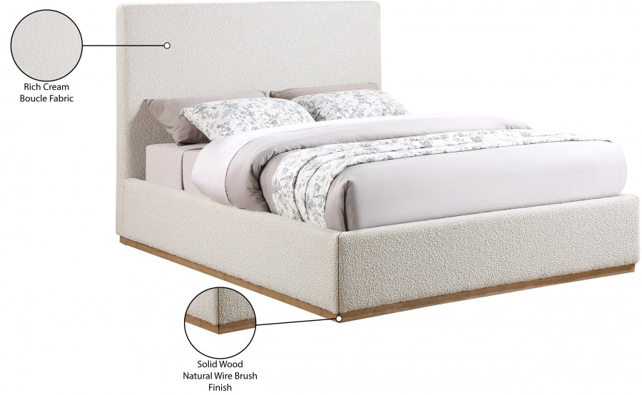 Lit double en tissu bouclé Monaco