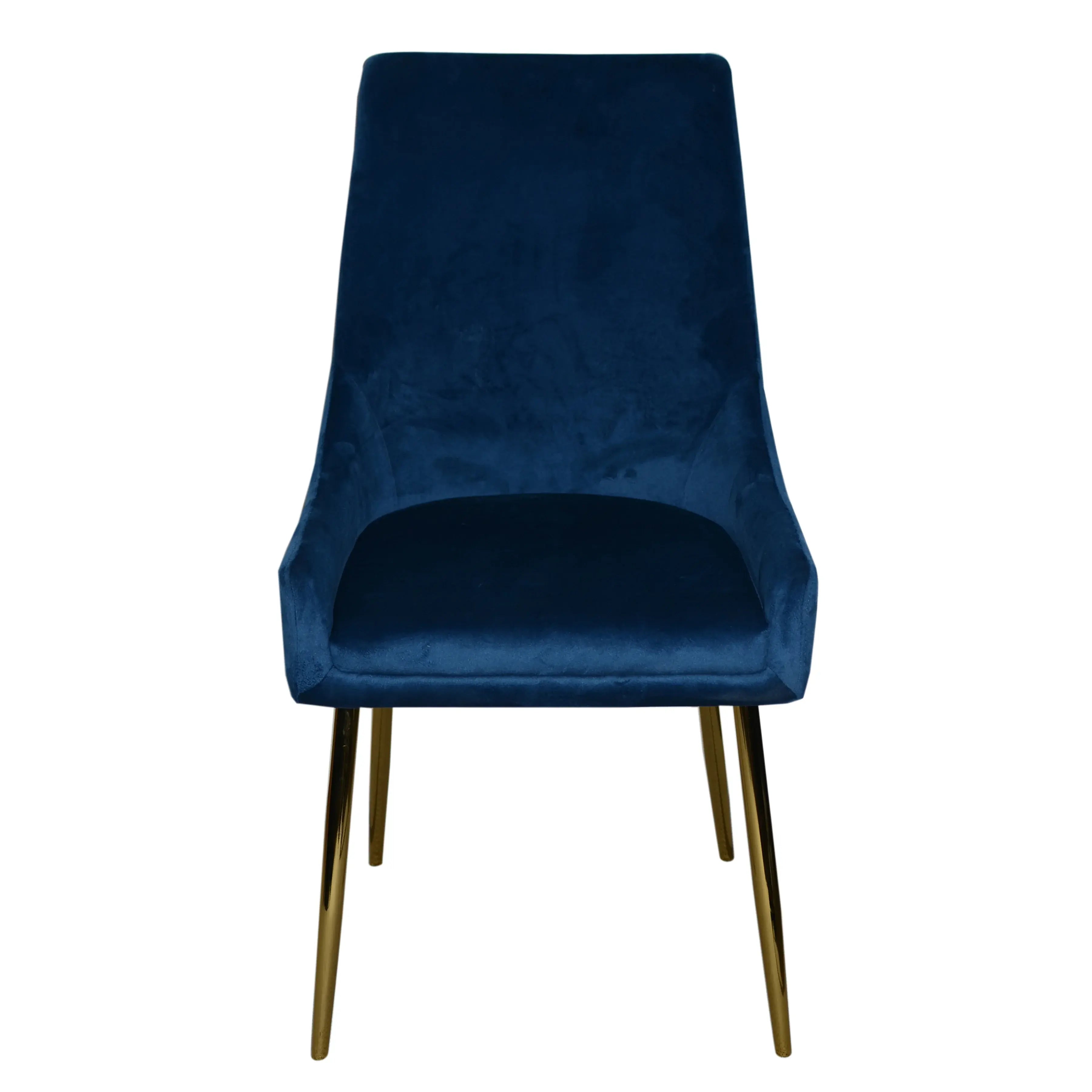 Chaises 2064 Velours Marine | Pieds Or | Ensemble de 2