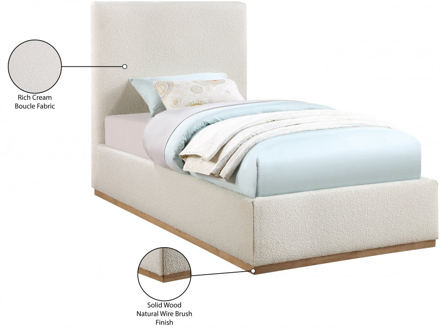 Lit simple en tissu bouclé Monaco