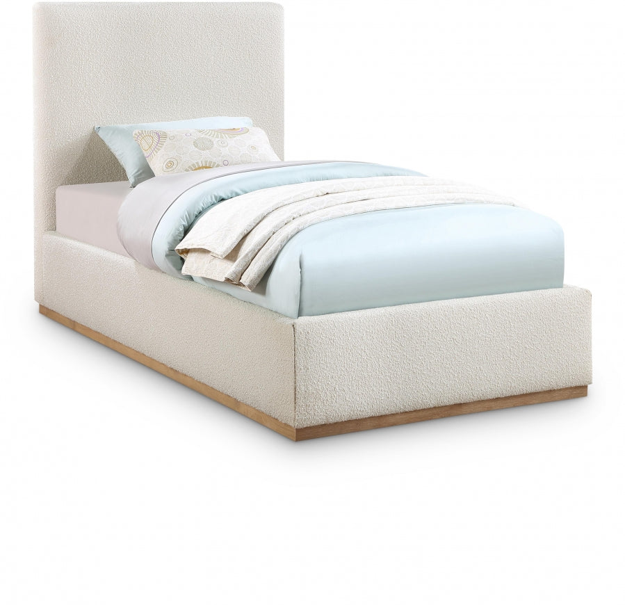 Lit simple en tissu bouclé Monaco
