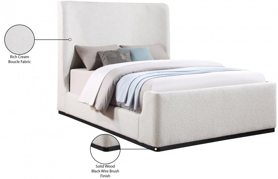 Lit double en tissu Oliver Boucle