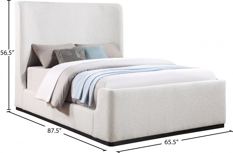 Lit queen en tissu Oliver Boucle