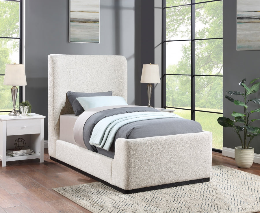 Lit simple en tissu Oliver Boucle