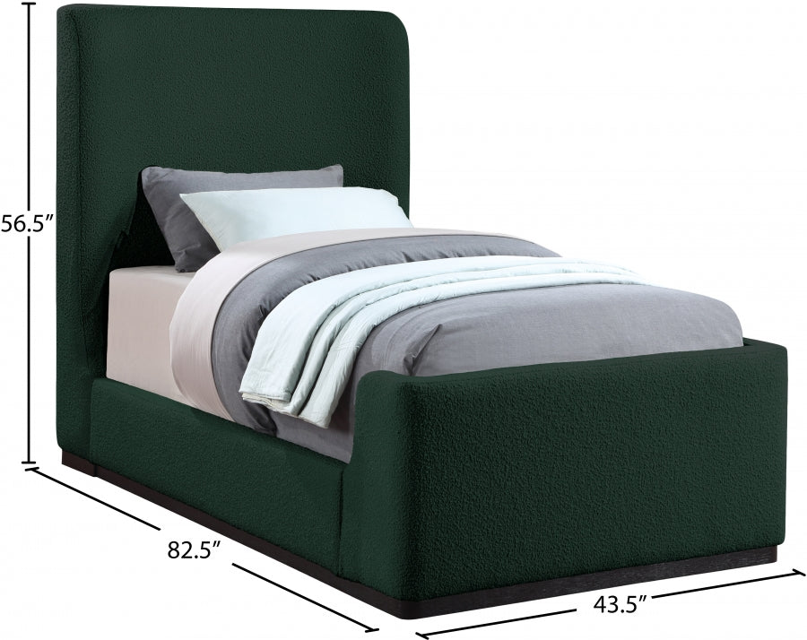 Lit simple en tissu Oliver Boucle