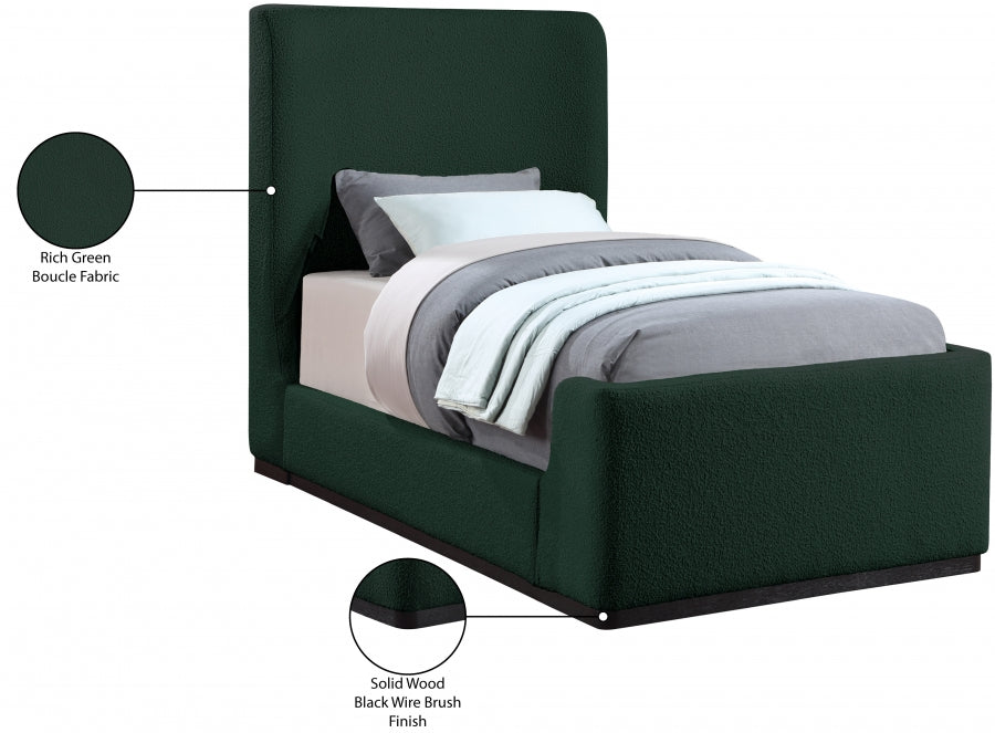 Lit simple en tissu Oliver Boucle