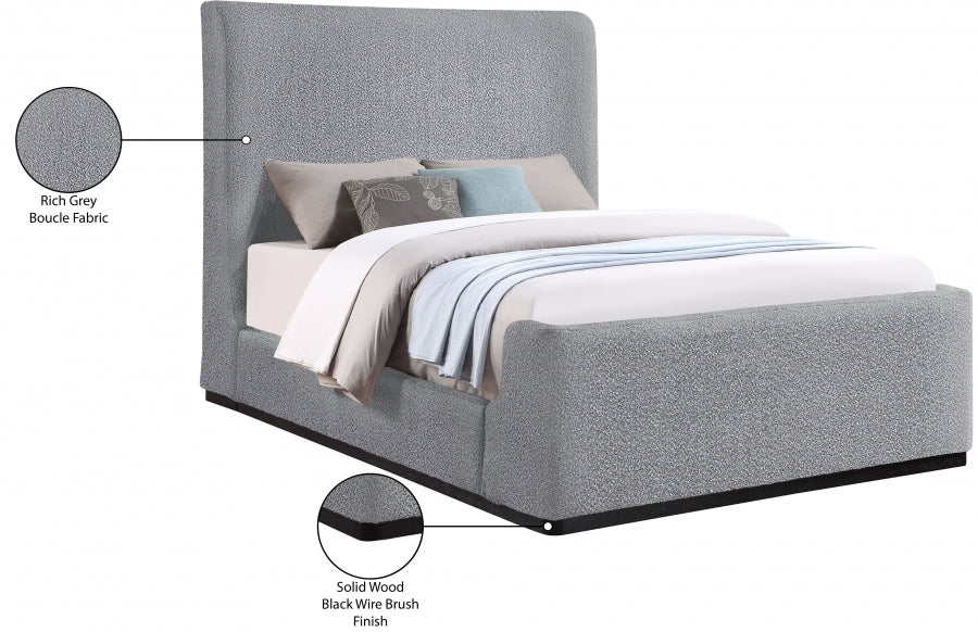 Lit king en tissu Oliver Boucle